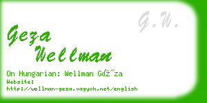 geza wellman business card